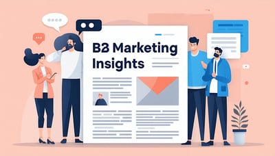 Ilustración de suscripción a boletines para obtener información sobre marketing B2B Ilustración de suscripción a boletines para obtener información sobre marketing B2B